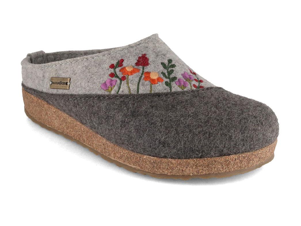 HAFLINGER Grizzly Bienengl�ck Damen Filz Hausschuhe, anthrazit
