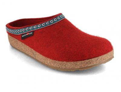 HAFLINGER Grizzly Franzl Damen Filz Pantoffeln, paprika