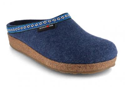 HAFLINGER Grizzly Franzl Filz Pantoffeln, jeans