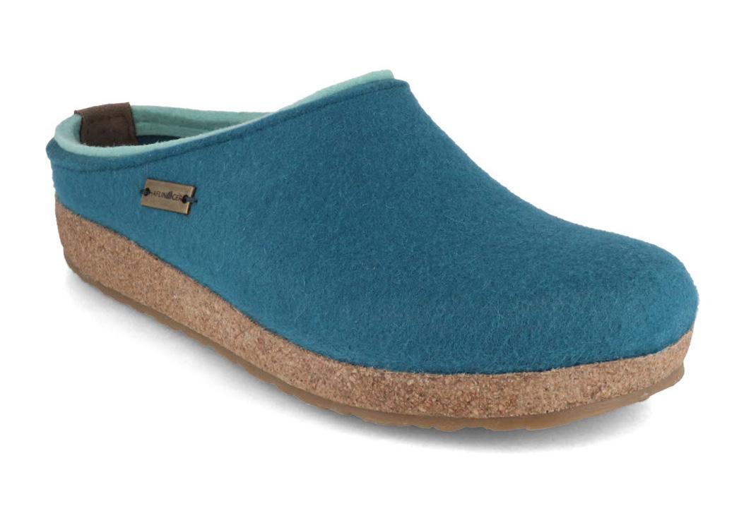 HAFLINGER Grizzly Kris Damen Filzpantoffeln, t�rkis