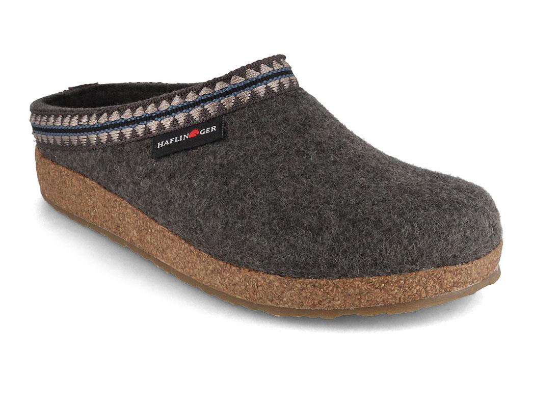 HAFLINGER Grizzly Lucky Filz Hausschuhe, anthrazit