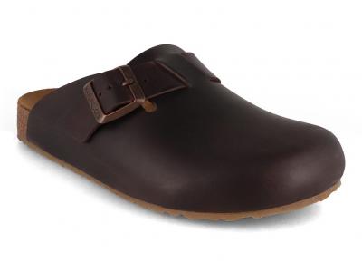 HAFLINGER Porto Damen und Herren Leder Clogs, braun