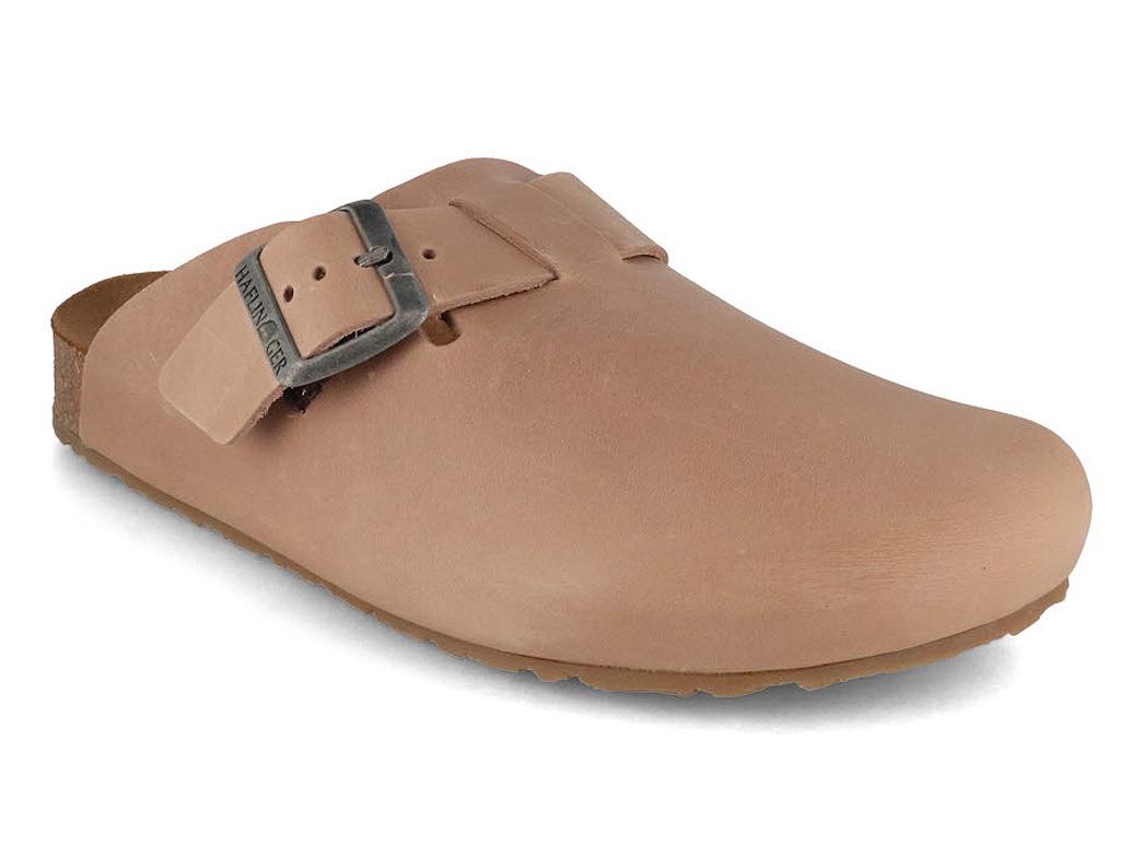 HAFLINGER Porto Damen Herren Leder Clogs, taupe