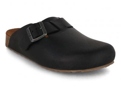 HAFLINGER Porto Leder Clogs, schwarz