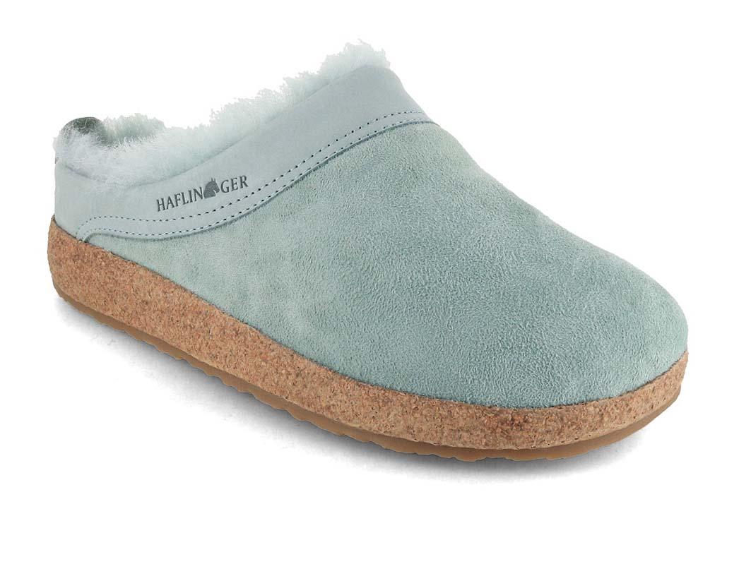 HAFLINGER Snowbird Damen Lammfell Hausschuhe, pfefferminz