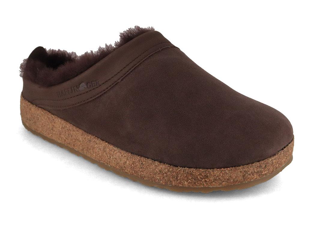 HAFLINGER Snowbird Lammfell Hausschuhe, kaffee