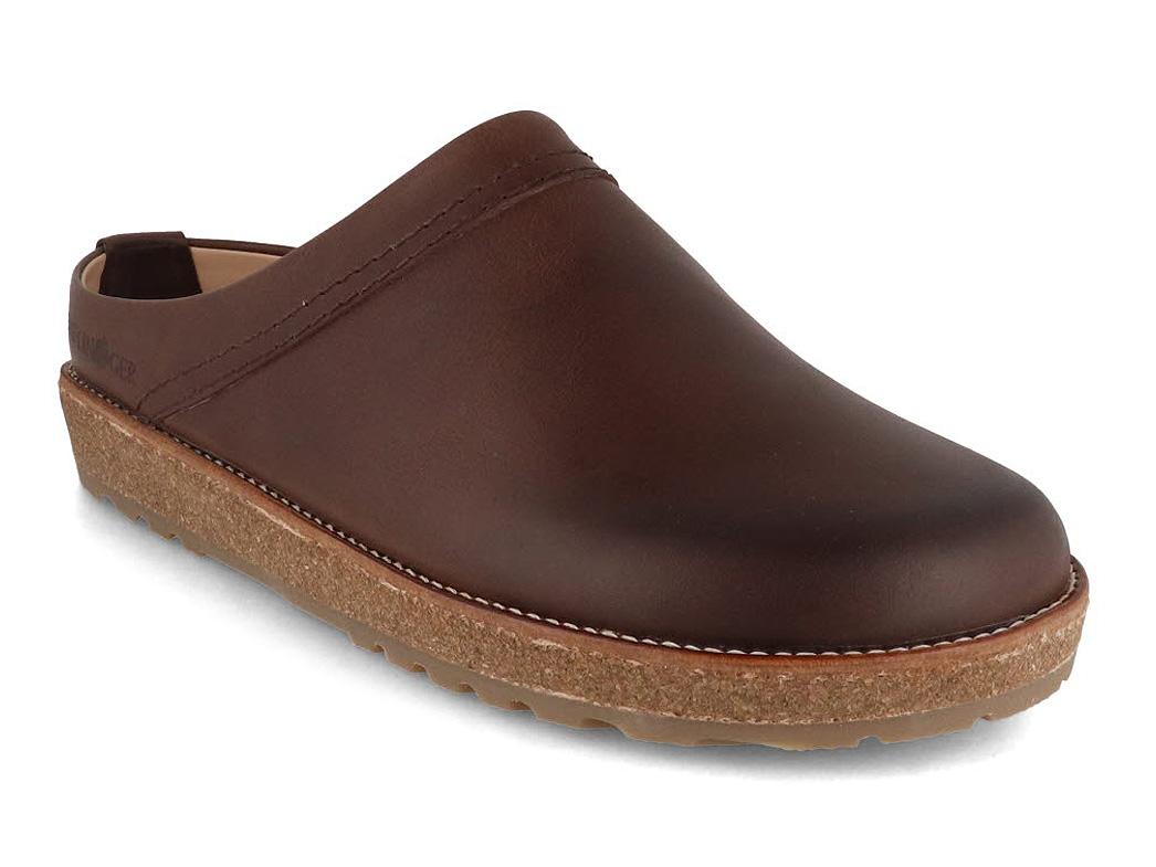 HAFLINGER Travel Classic Leder Clog, dunkelbraun