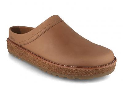 HAFLINGER Travel Damen und Herren Leder Clogs, taupe