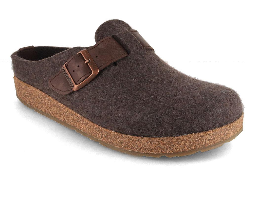 HAFLINGHAFLINGER Grizzly Chicago Filz Pantoffeln, braunmeliert