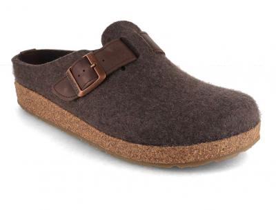 HAFLINGER Grizzly Chicago Filz Pantoffeln, braunmeliert