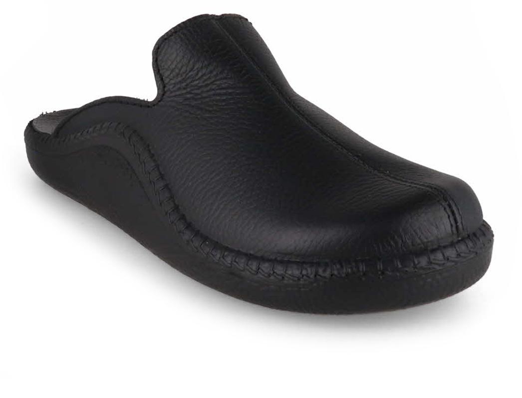 Josef Seibel Monaco 202 G Herren Leder Pantoffeln, schwarz