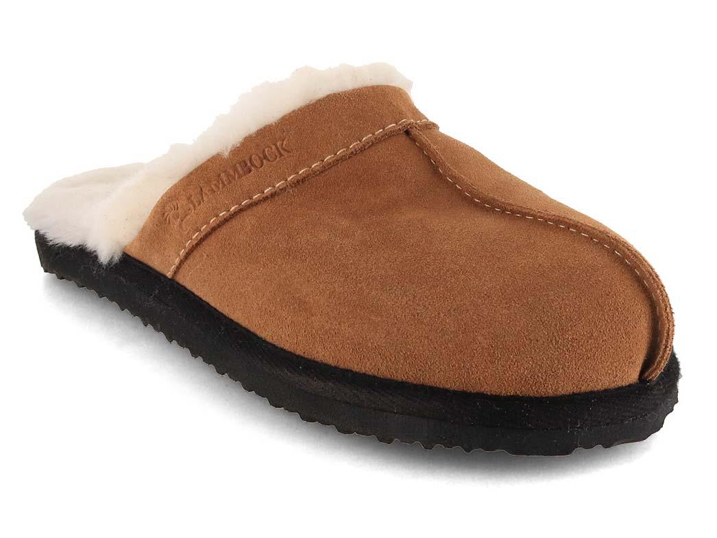 Lammbock� Woolson Lammfell Pantoffeln, cognac