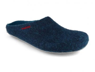 Magicfelt Filzpantoffel mit Ledersohle, dark petrol 