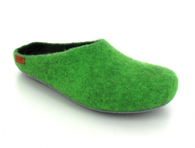 Magicfelt Filzpantoffel mit Ledersohle, green | AP 701