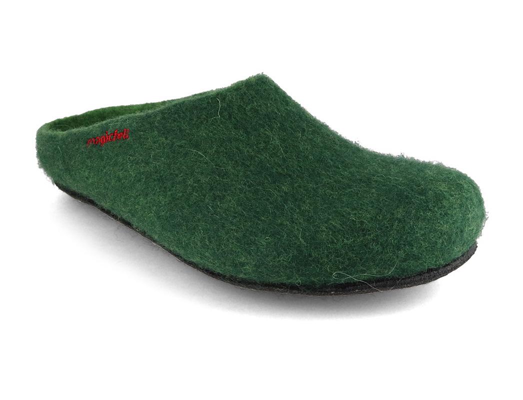 Magicfelt Filzpantoffeln aus Merinowolle, dark green