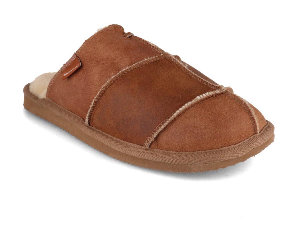 SHEPHERD Allan, Herren Lammfellhausschuh, antique cognac