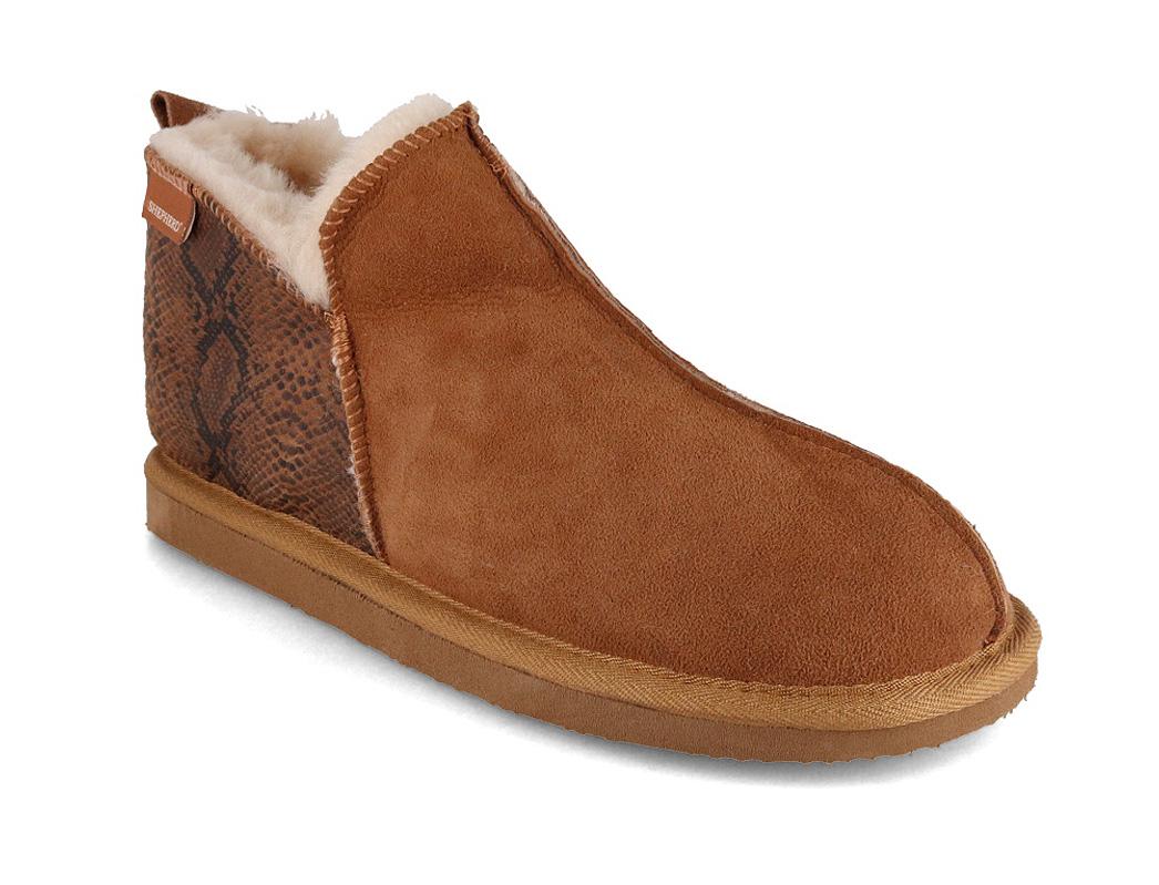 SHEPHERD Annie Damen Lammfell Hausschuhe, viper chestnut