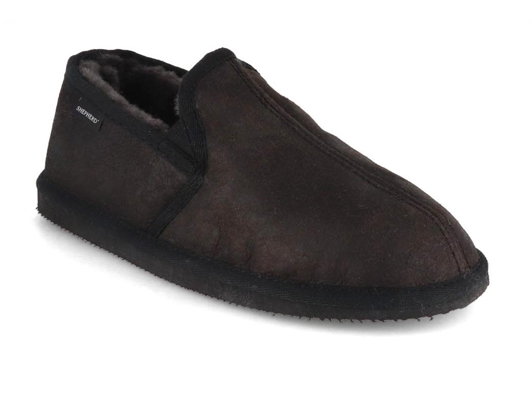 SHEPHERD Bosse, Herren Lammfellhausschuh, matt black