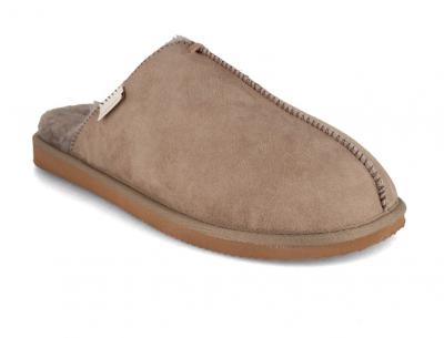 SHEPHERD Herren Lammfellhausschuh Hugo, stone 