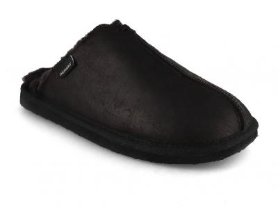 SHEPHERD Hugo Herren Lammfellhausschuhe, matt black