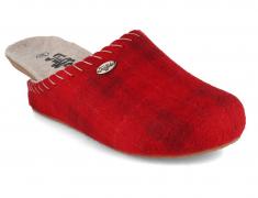 Tuffeln �Auszeit� Damen Filzpantoffeln mit Korkfu�bett, rot karriert