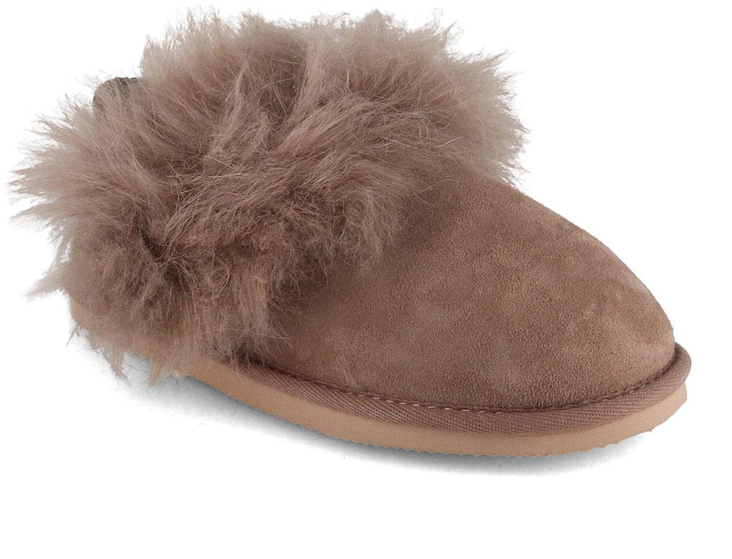 Thies Bad Hair Day Damen Lammfell Hausschuhe, elephant grey