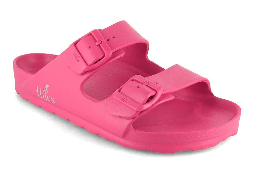 Thies Damen Badesandale vegan Ecofoam, orchid pink