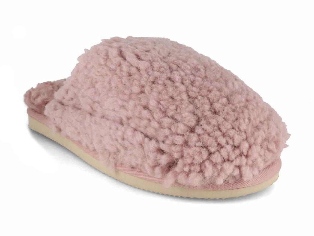 Thies Damen Schaffell Pantoffel Fluffy Shearling, new pink