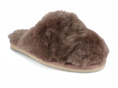 Thies Damen Pantoffel Fluffy, elephant grey 