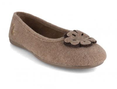 Thies Ecopicos Ballerina, Damen Hausschuhe, beige