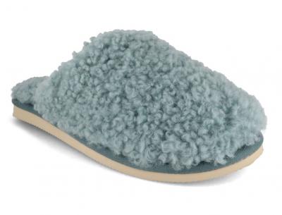 Thies Schaffell Pantoffeln Fluffy Shearling, hellblau 