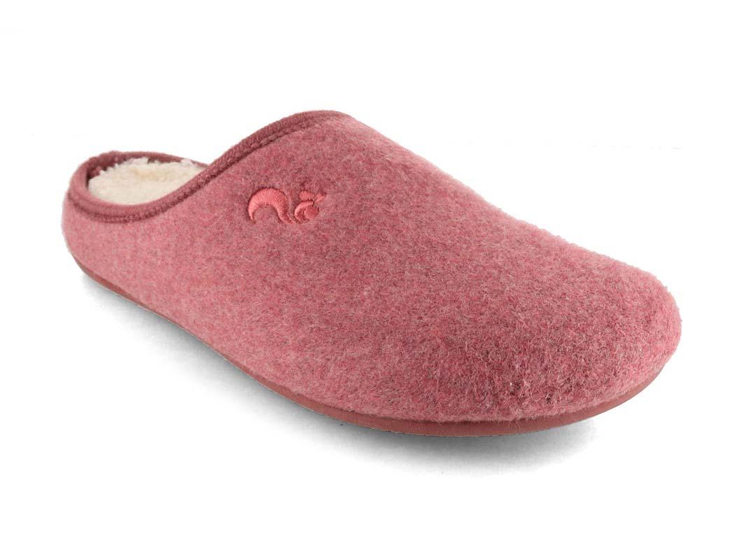 Thies Organic Slipper Damen Hausschuhe, bordeaux