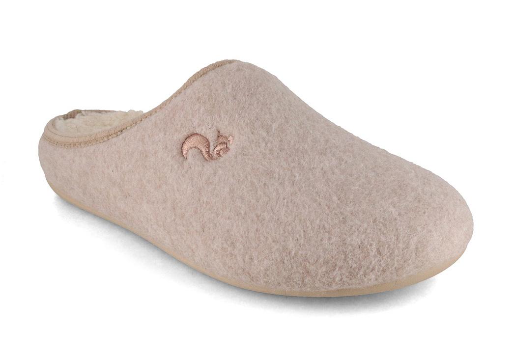 Thies Organic Slipper Damen Pantoffel, beige