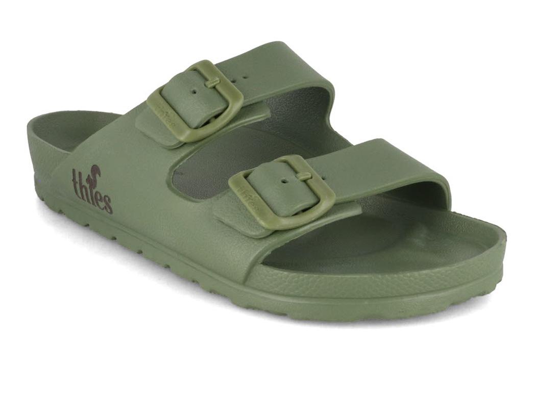 Thies vegane Badesandale Ecofoam, khaki