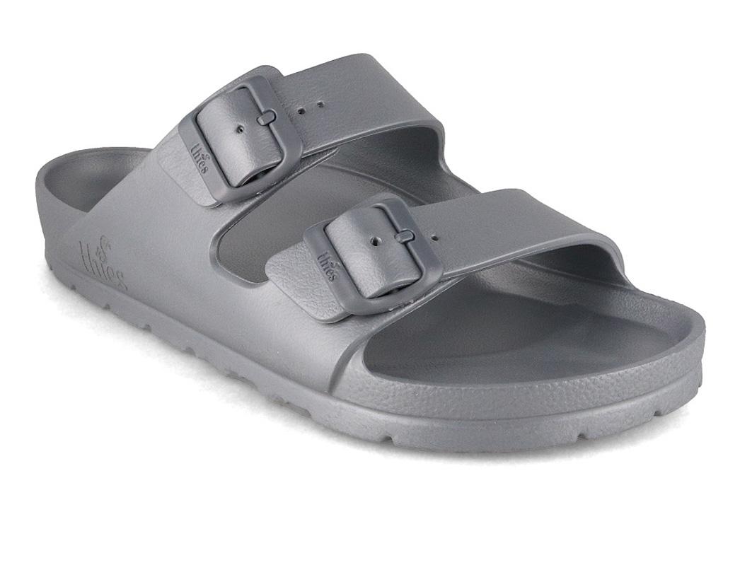 Thies vegane Badesandale Ecofoam, silver