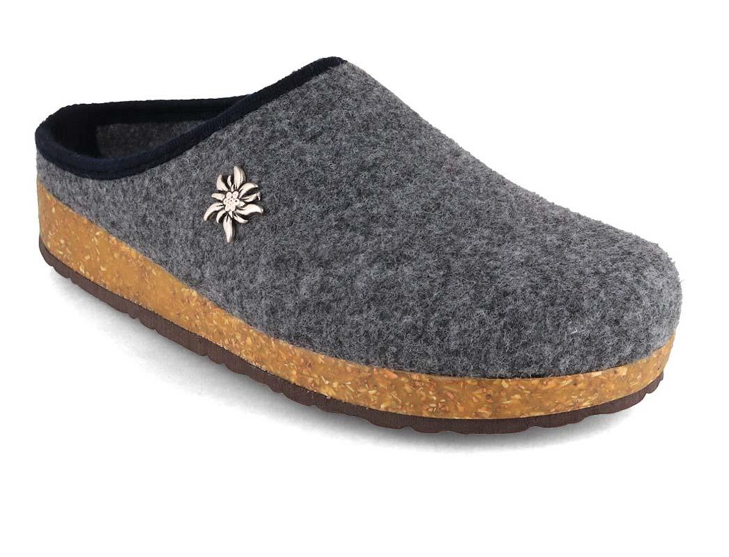 Tuffeln �Edelwei߻ Damen Filzpantoffeln, grau
