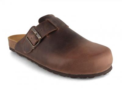 Tuffeln �Helgoland� Damen Herren Lederclog, tabacco 