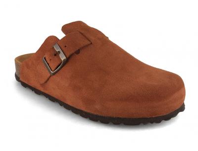 Tuffeln �Helgoland� Nubuk Leder Clogs, tabacco