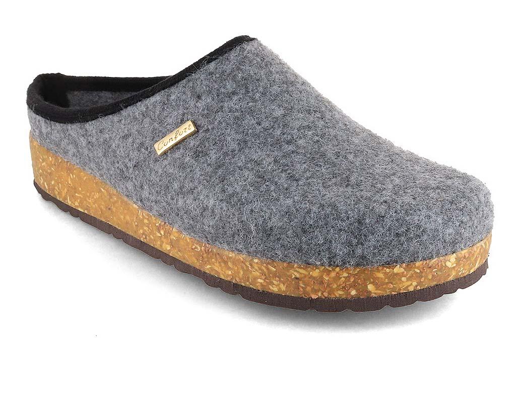 Tuffeln �Komfort� Herren Filzpantoffeln, grau