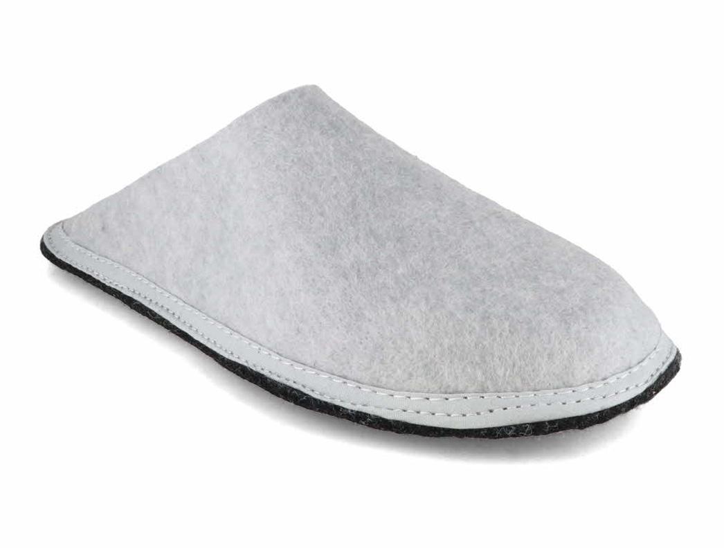 Tuffeln �Pfilz� Pantoffeln aus Pflanzenfasern, silbergrau