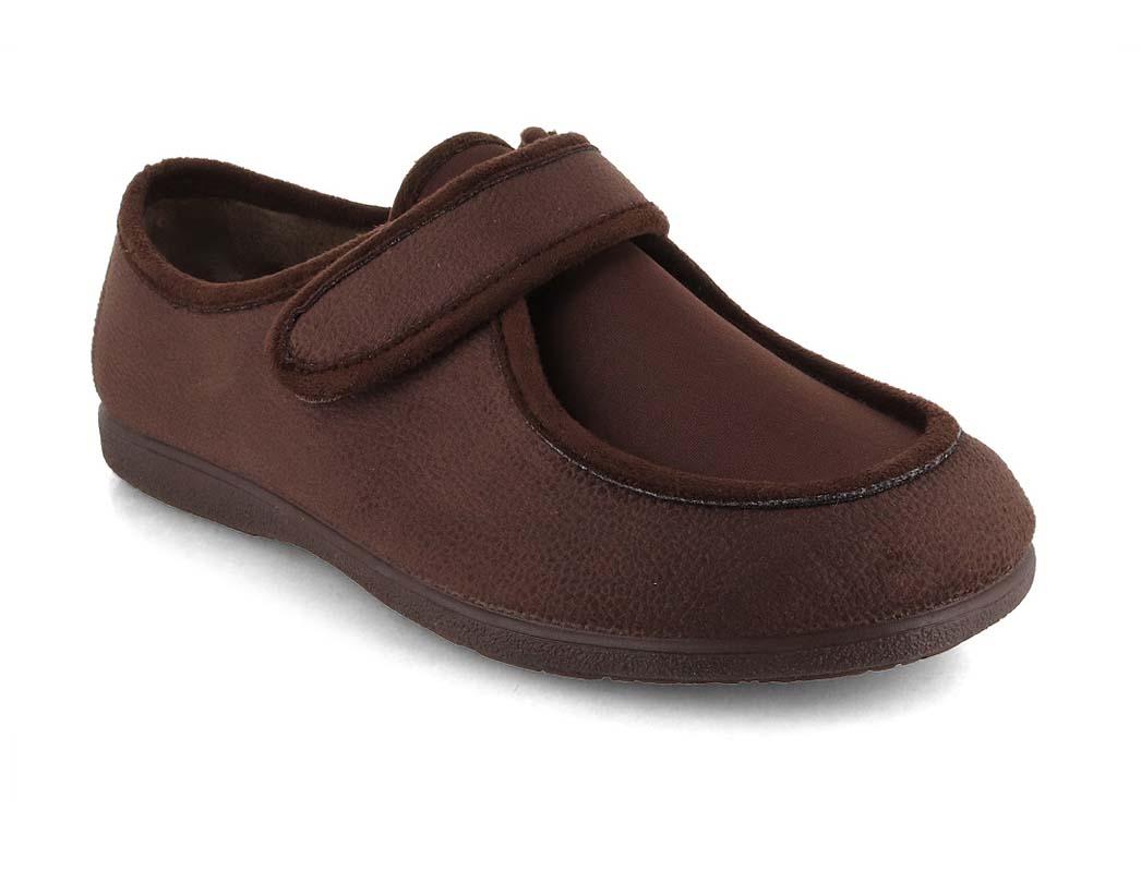 Varomed vital Ricardo Hausschuhe mit Stretcheinsatz, braun