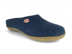 WoolFit� Pantoffel Classic mit Gummisohle, blau