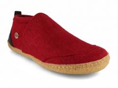 WoolFit� Hausschuh Taiga mit Naturgummisohle, dunkelrot