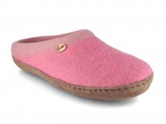 WoolFit� Sherpa Filzpantoffeln mit Fu�bett & Ledersohle, rosa