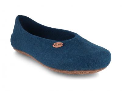 WoolFit� handgefilzte Ballerina-Hausschuhe, blau