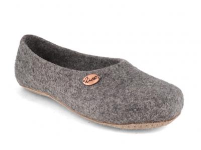 WoolFit� handgefilzte Ballerina-Hausschuhe, hellgrau