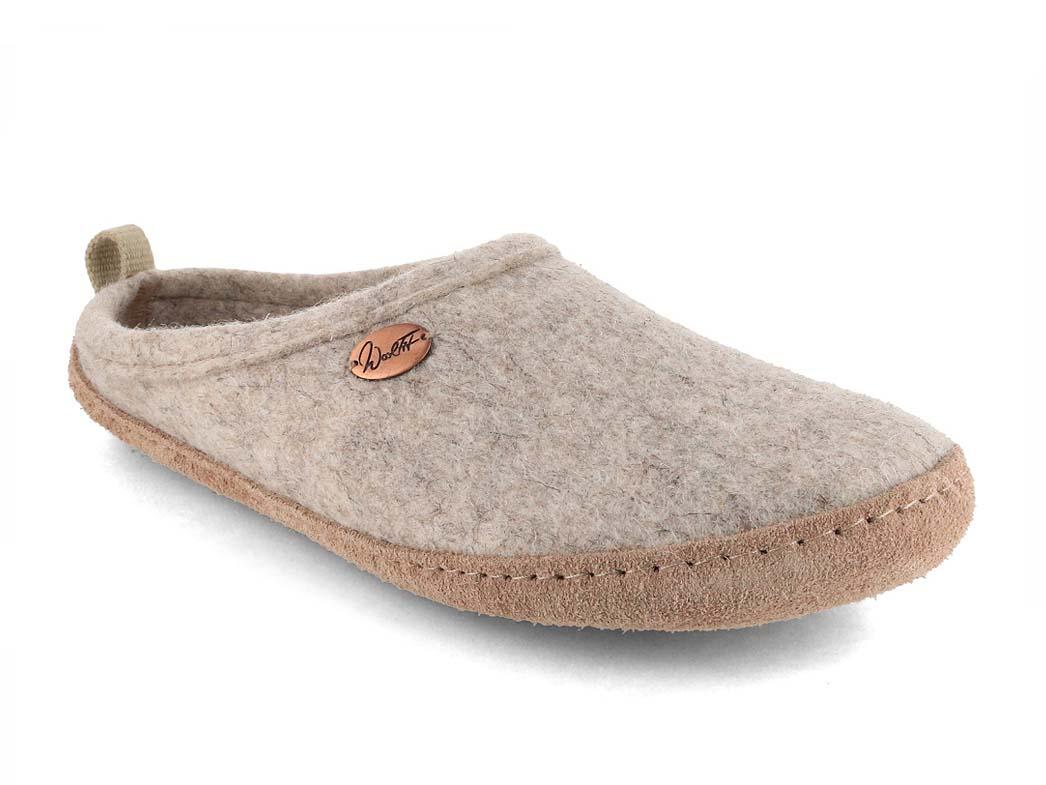 WoolFit� Damen Herren Filz Pantoffel Tundra, beige