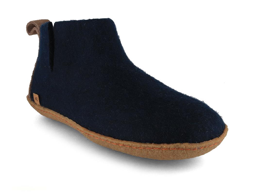 WoolFit� Damen Herren Yeti mit Naturgummisohle, blau