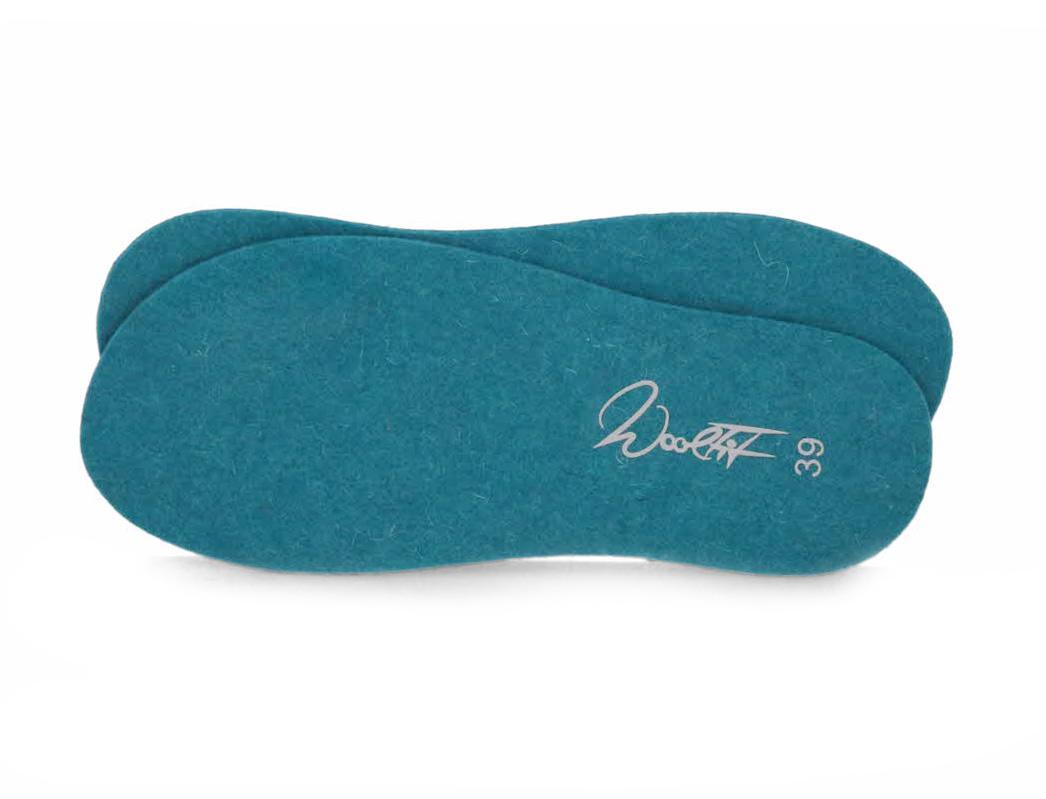 WoolFit� Damen Herren d�nne Filz-Einlegesohle 3mm, t�rkis