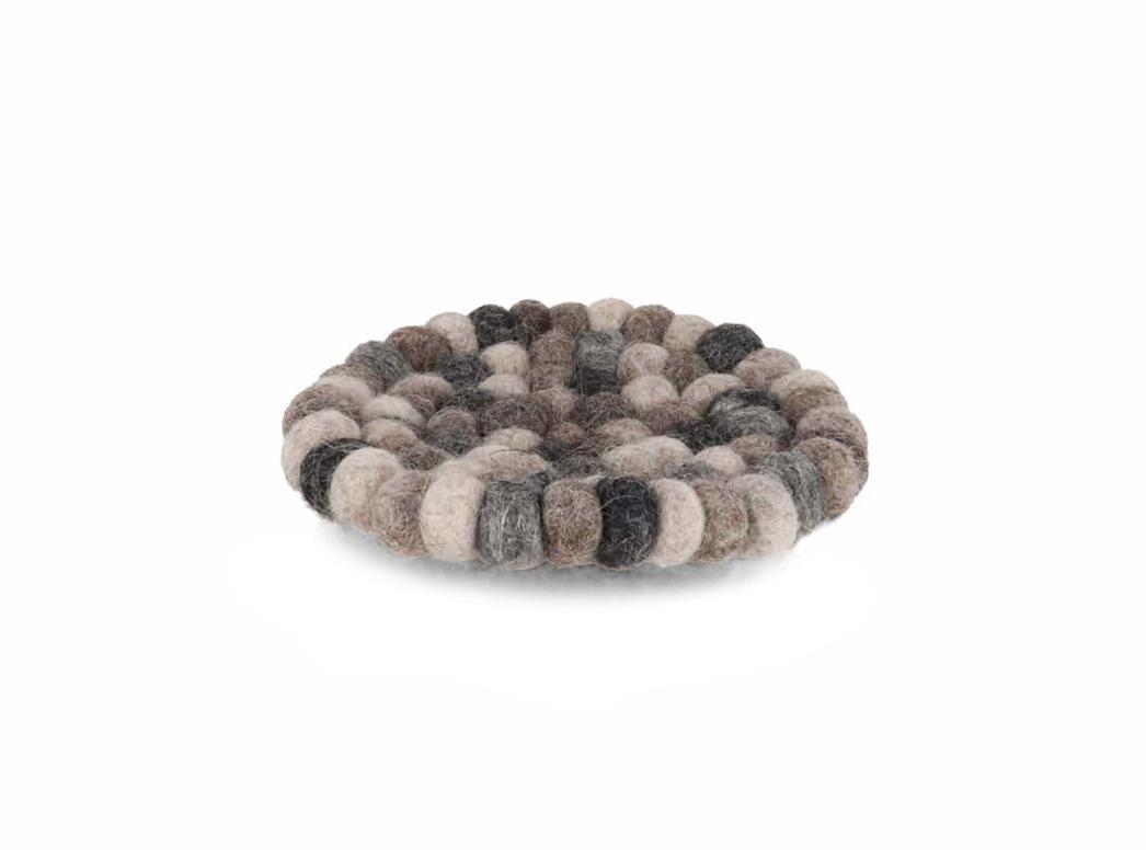 WoolFit� Filzkugeln Tee Untersetzer 10cm, grau